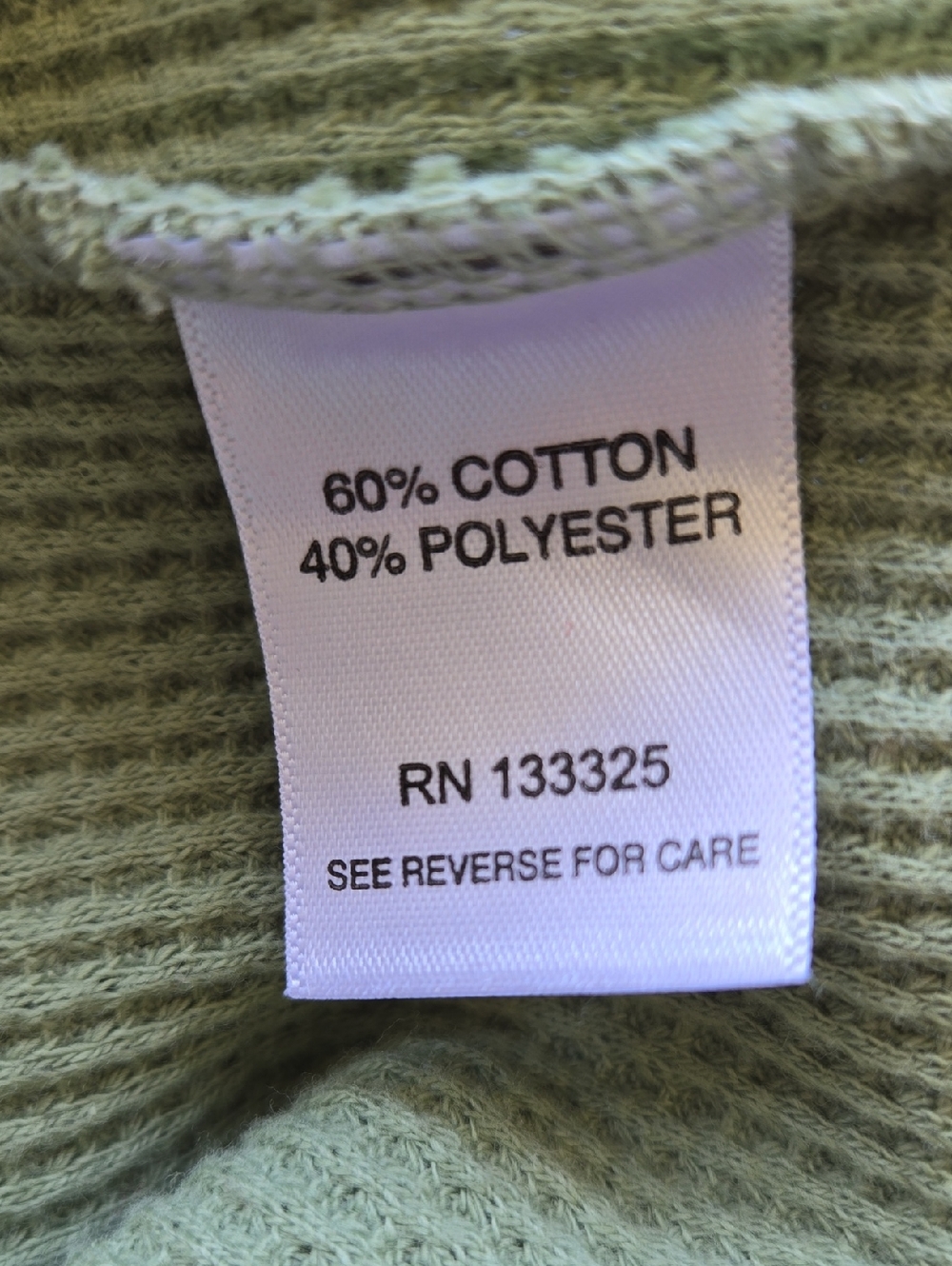 OUTLAW Sage Green Waffle Knit Lace Up Crop Top L - Picture 7 of 10